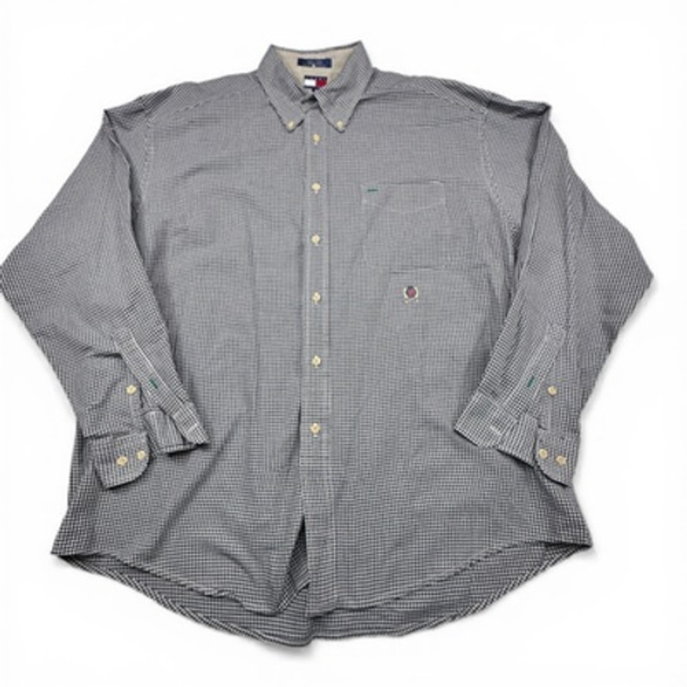 Tommy Hilfiger Shirt‎ Mens XL Blue Check Button Down Long Sleeve Cotton Casual - Picture 2 of 7